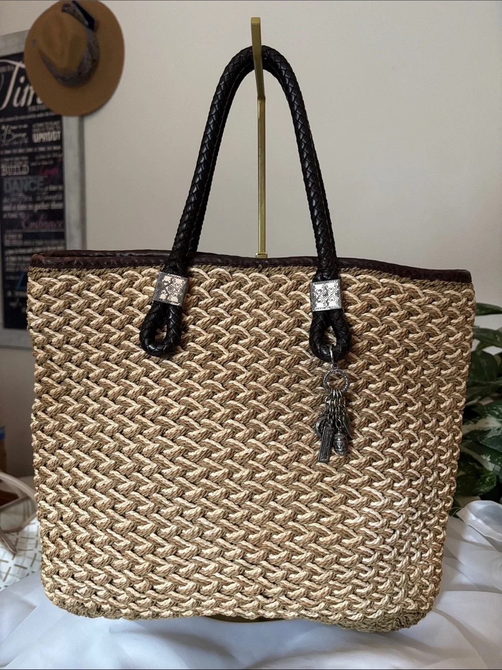 Vintage Brighton “Rita” Straw Tote